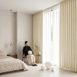 Customized OEM Design Smart Automatic Solid Blackout Fabric Window Sheer Curtains for the Living Room