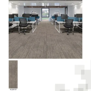 Customized Office Floor Solution Dyed Nylon Polyamide Carpet Tiles in Plank Format High Pile Nonweave Backing Commercial Use