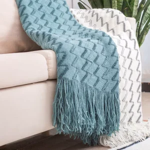 Customized Pattern Knitted Throws New Design Hotel Bed End Blankets