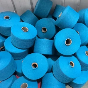 Customized Peacock Blue Ne 5s 21s Polyester Cotton Blended Dyed T C 70 30 Recycled Yarn Anti Bacteria Moisture Absorbent Yarn