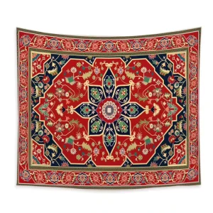 Customized Persian Ethnic Style Printed Tapestries Handmade Polyester Home Decorative Cloth Geometric Pattern Tapestry