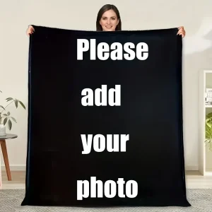 Customized Photo Blanket Soft and Warm Comfortable Bed Throws for Family Travel or Office Use