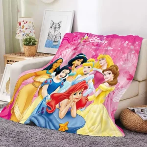 Customized Plush Blanket for Baby Girls Fashionable Princess Design Flannel Fleece Throw for Bedroom and Travel