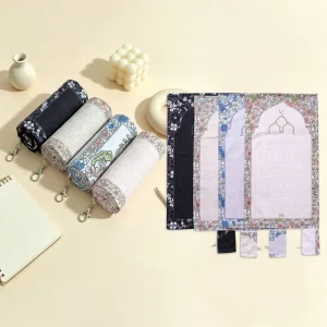 Customized Prayer Rug Keychain Ramadan Mini Pocket Foldable Kids Portable Travel Islamic Muslim Prayer Mat