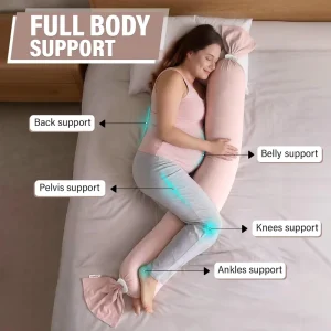 Customized Premium Sorona Filler Pregnancy Pillow Removable Cover Belly Support Full Body Maternity Pillow