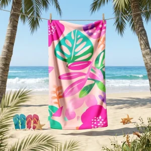 Customized Printed Logo Beach Towel Quick drying Printed Portable Sports Swimming Beach Towel Microfiber Gym Trendy Beach Towels