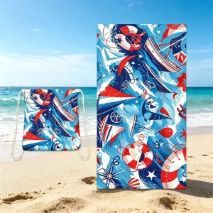 Customized Printed Sports Beach Towel Logo Fast Shipping Sand Free Summer Fashionable Design Microfibre Beach Towel