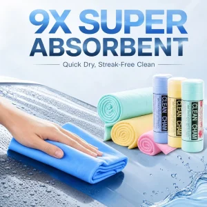 Customized Quick Dry Eco Friendly PVA Nonwoven Chamois Towel Roll Smooth No Water Trace Durable 9x Absorbent Car Washing Cloths