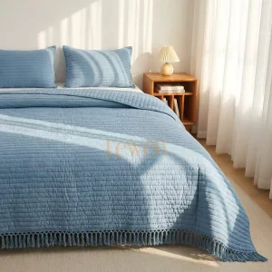 Customized Quilted Modern Design Luxury Eco Friendly Lightweight Polyester All Season Machine Washable Bedspread Set Coverlet
