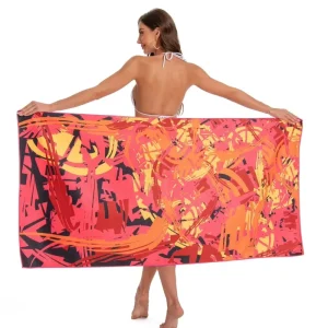 Customized Rectangle Extra Large Light Weight Sand Free Quick Dry Microfiber Beach Towels
