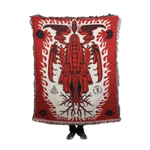 Customized Recycled Cotton and Polyester Jacquard Woven Tapestry Blanket with Custom Tassel Throw