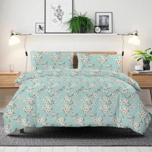 Customized Single Double Bed Sheet Set 4-Piece Polyester Queen King Size Floral American Style Pigment Printed 500TC Bedding