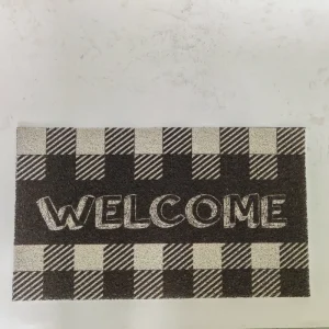Customized Size Modern Cut Pile Soft Encryption Coil Washable Water Absorb PVC Nonslip Carpets Floor Rug Welcome Door Mat