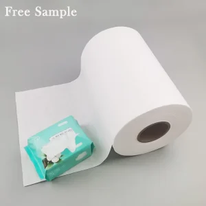 Customized Skin friendly 45gsm 50gsm 55gsm 60gsm 100% Cotton Nonwoven Fabric Roll for Cotton Tissue