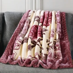 Customized Soft Use Mink Polyester Fleece Designer Luxury Raschel Throw Blankets Set for Winter