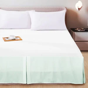 Customized Solid Color Full Queen King Size Bedding Set Skirt 100% Polyester Bed Skirt