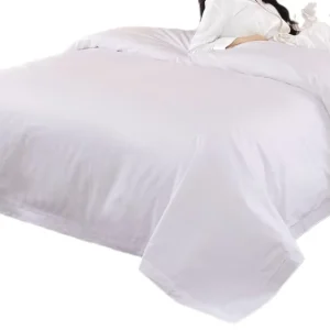Customized Star Hotel Duvet Cover Set Queen King Size Pure White Satin Custom made Quality Bedding for Homestay Use