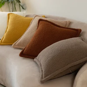 Customized Super Soft Solid Color Lamb Throw Pillow Indoor Decorate Cushion