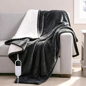 Customized Thick Warm Queen Size Flannel Fleece Plush Throw Washable Heated Electric Blanket Robe for Winter
