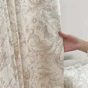 Customized Vintage French Velvets Chenille Leaves Jacquard Maurice Royal Blackout Curtains for Bedroom
