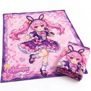 Customized Warm Polar Fleece Blanket Sublimation Heat Transfer Printed with Cartoon Stripe for Hotel Home Casual Use Blanket