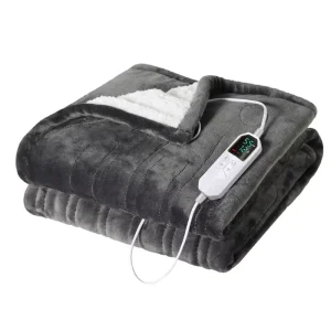 Customized Wearable Thick Queen Size Plush Heated Electric Blanket Washable Fluffy Quilted Folded Design for Winter Warmth