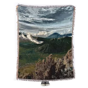 Customized Woven Jacquard Bohemian Geometry Raschel Blanket Recycled Cotton Woven Throw Blanket