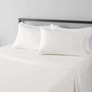 Customized Woven Modern Double sized Pure color Ultra fine Fiber 200TC 100% Cotton Bed Sheets Pillowcases Set Large Extra large