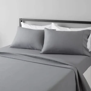 Customized Woven Modern Double sized Pure color Ultra fine Fiber 200TC 100% Cotton Bed Sheets Pillowcases Set Large Extra large