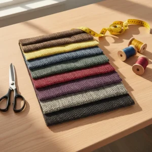 Customized Woven Upholstery Fabric Faux Linen Design Stain Resistant Waterproof