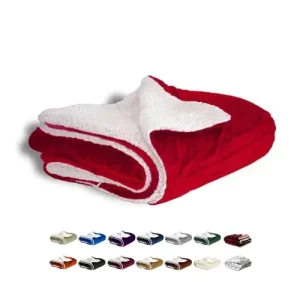 Customized l Flannel Sherpa Throw Blankets Mink Touch Fleece Blankets With Custom Logo Embroidery