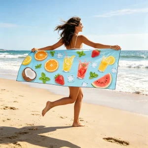 Customized logo Hypoallergenic Thick Microfiber Fabric Super Absorbent Beach Towels Gym Towel