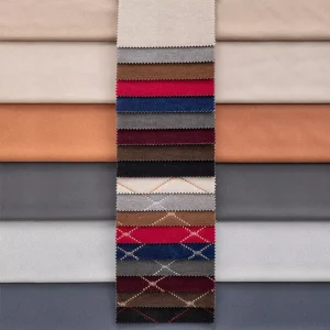 Cut-pile Flat Embroidery 100% Polyester Warp Knitted Plain Medium Weight Sofa Fabric Linen Feeling Stripes Anti Odor