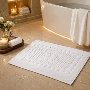 Cute Bath Mats White Foot Shape Bath Mat for Hotel Bathroom Decor