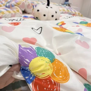 Cute Bed Cover Cartoon Pattern L Bedding Sets 3D Printed Lightweight Room Decor Sets for Kids Boys Girls Children Bedding Set