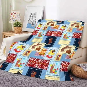 Cute Cartoon Monkey Character Printing Plush Blanket Customized Soft Fleece Blanket Home Travel Throw Blankets