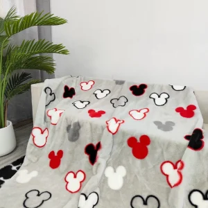 Cute Cartoon Print Fleece Throw Blanket Ultra Soft Warm Fluffy Breathable Kids Birthday Gift Sofa Bed Cover for Living Room