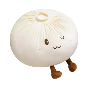 Cute Cartoon Steamed Bun Plush Pillow PP Cotton Filling 31-50cm Height Unisex Thanksgiving Decor Sofa Throw Pillow