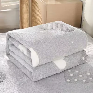 Cute Cartoon Style Fleece Blankets Super Thick Warm Throw Sofa Couch Bed