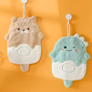 Cute Cartoon Tanuki Towel Coral Velvet Hair Absorbent Quick Dry Disposable for Home Use Kitchen Bathroom Soft