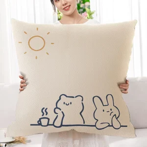 Cute Cartoon cat Throw Pillow Cover Living Room Sofa Cushion Extra large Size Digital Printing square Backrest