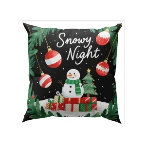 Cute Christmas Cartoon Snowman Square Pillow Living Room Sofa Cushion Hotel Decoration Children’s Gift