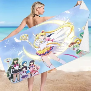 Cute Girl Cotton Summer Beach Towels Ultra-fine Fiber Cartoon Anime Sand Quick-drying Bath Towels
