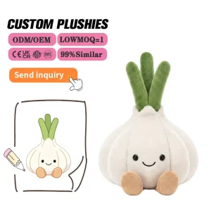 Cute Peluches High Quality Onion Garlic Plush Doll Cartoon Throw Pillow Christmas Fruit Food Custom Stuffed Toy