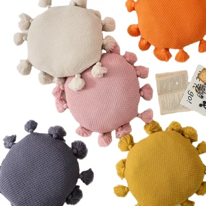Cute Tassel Soft Round Seat Cushion Fluffy Kawaii Cotton Bed Throw Pillow Car Sofa Chair Knitted Back Cushions