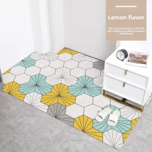 Cuttable Printed PVC Loop-Pile Rug Nordic Instagram-Style Doormat Dirt-Removing Foot Mat Geometric Patterns Customizable Modern