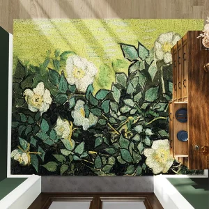 Cuttable Square European Classical Style Entrance Door Mat for Hallway Oil Painting Wire Loop Carpet PVC Non slip Foot Mat Van