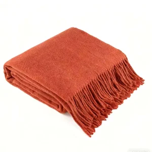 DAHAI Durable Customized Size Decorative Warm Soft Woven Blanket Wool Throw Blanket for Living Room Couch Bedroom Decor