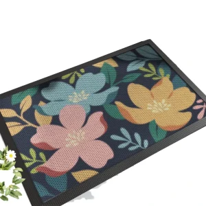 DEXI Front Door Mat Entrance Spring Entryway Dirt Trapper Heavy Duty Non Slip Polyester Floral Outdoor Patio Garage Porch Home
