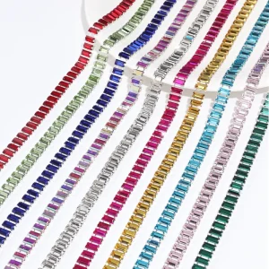 DIY Colorful Rectangle Dense Glass Crystal Diamond Trim Rhinestone Sewing Garment Accessory Customized Size for Clothes Shoes